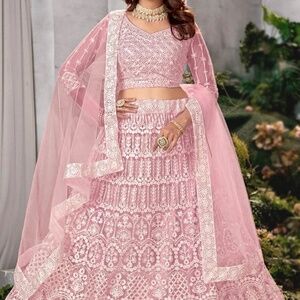 Pink Lehenga Choli - Handmade in India